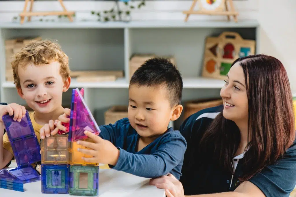 Children engaged in play-based learning with educators at Murray Bridge day care, childcare & kindergarten classroom