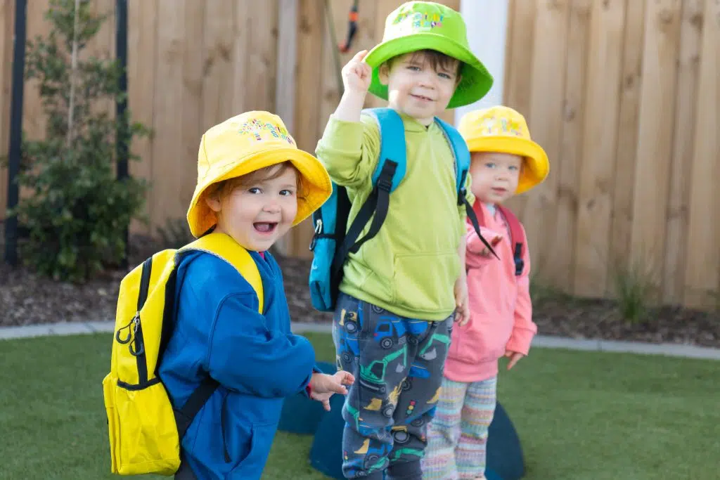 Outdoor playground at Elizabeth East long day care & childcare centre with natural play equipment